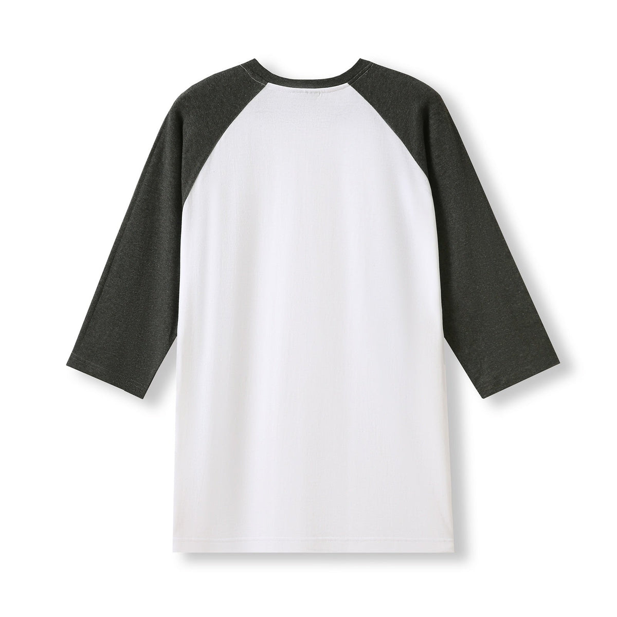 Men's / Unisex 3/4 Sleeve Raglan T-shirt - White/Dark Marl - Back