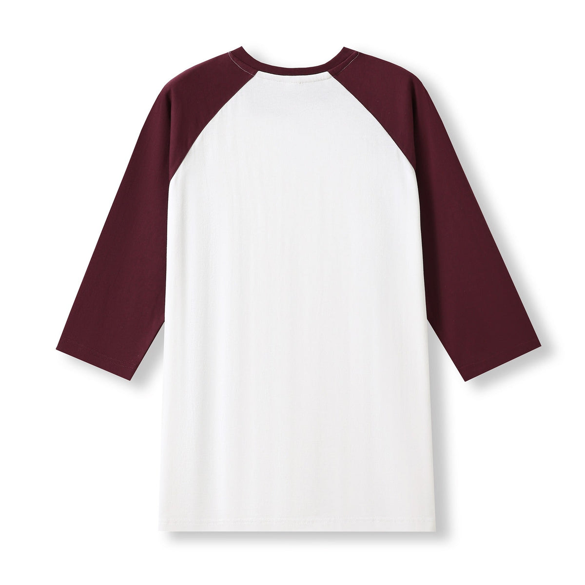 Men's / Unisex 3/4 Sleeve Raglan T-shirt - White/Maroon - Back
