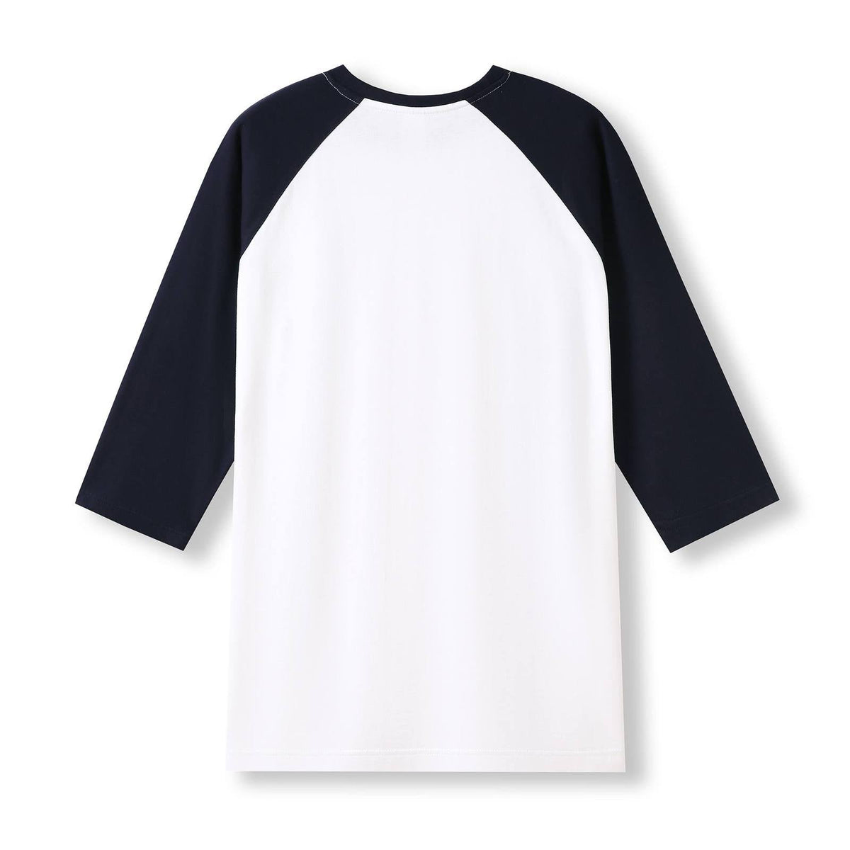 Men's / Unisex 3/4 Sleeve Raglan T-shirt - White/Navy - Back