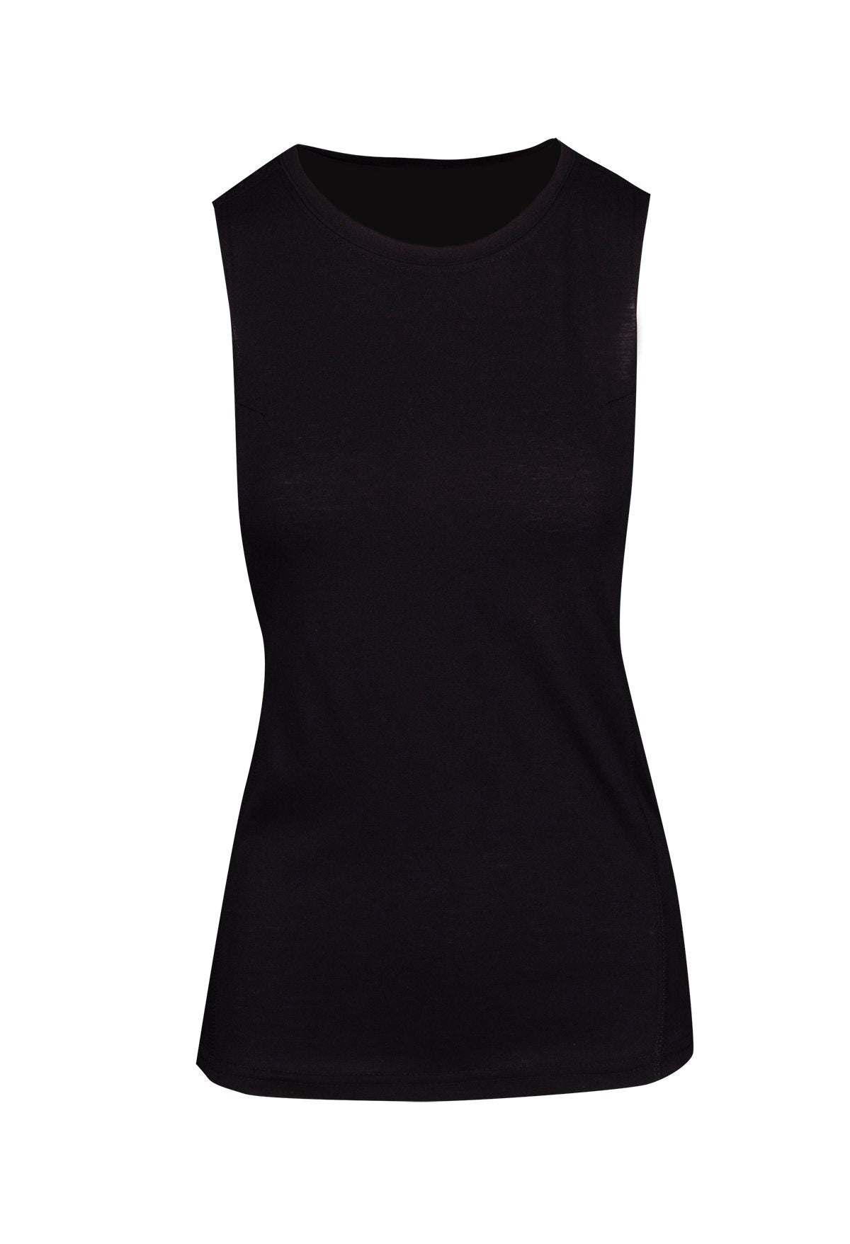 Womens Heather SLEEVELESS Tee - Greatness Range - Black - Front