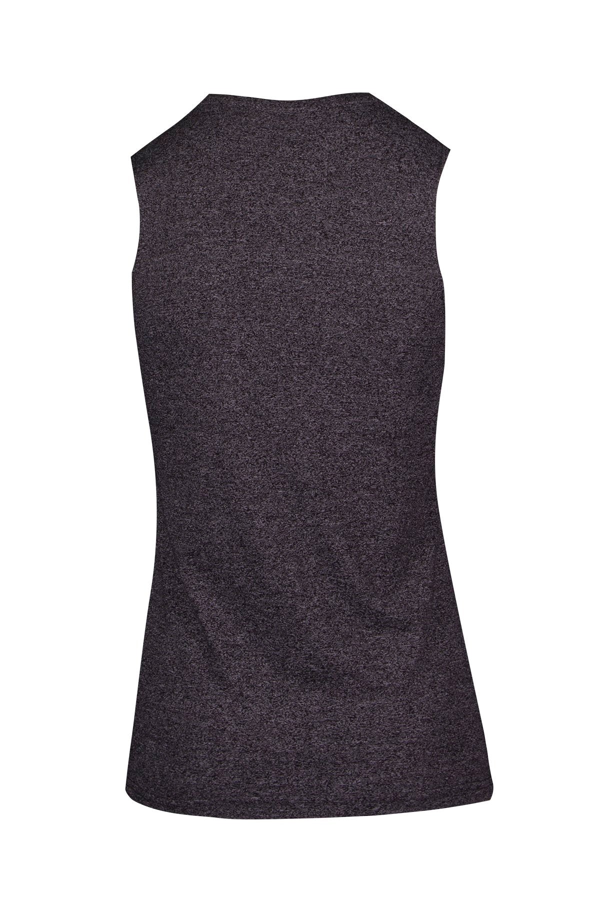 Womens Heather SLEEVELESS Tee - Greatness Range - Dark Heather - Back