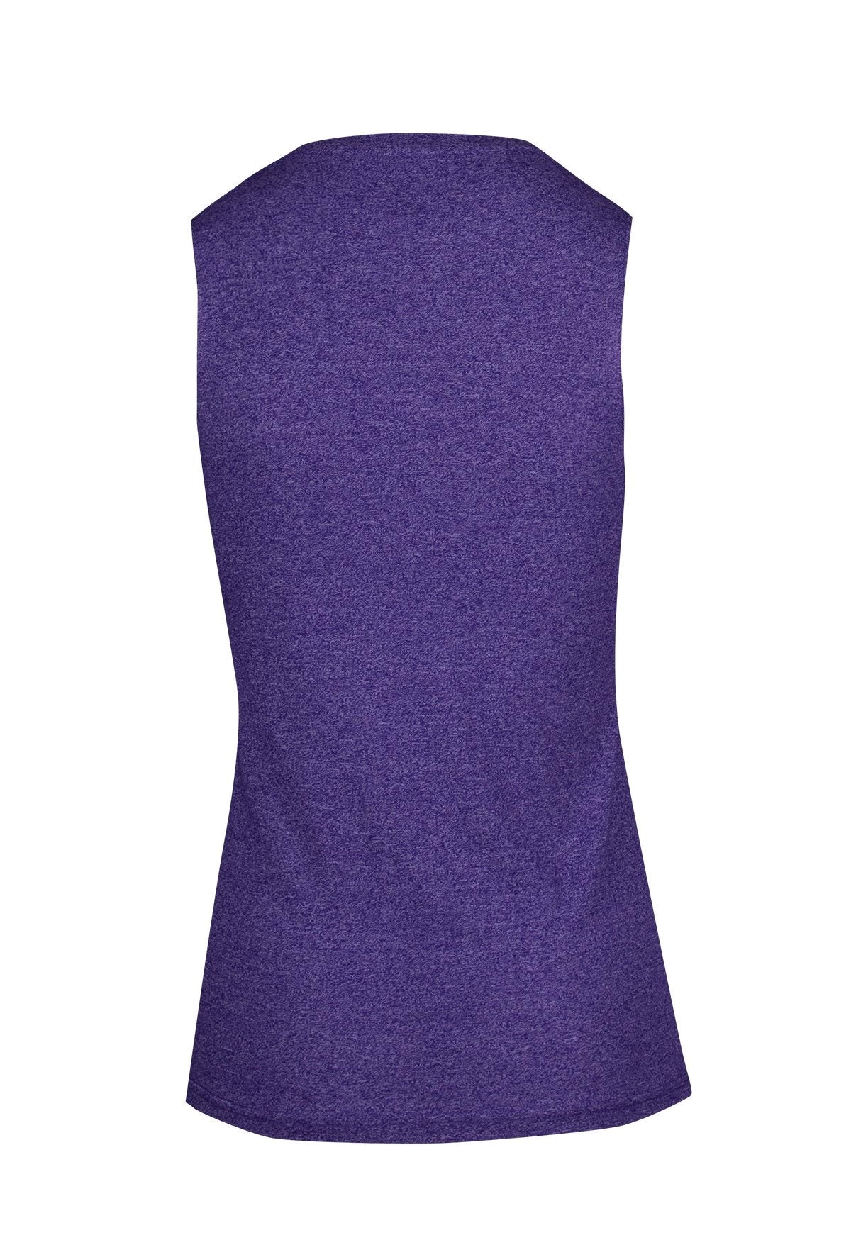 Womens Heather SLEEVELESS Tee - Greatness Range - Grape Heather - Back