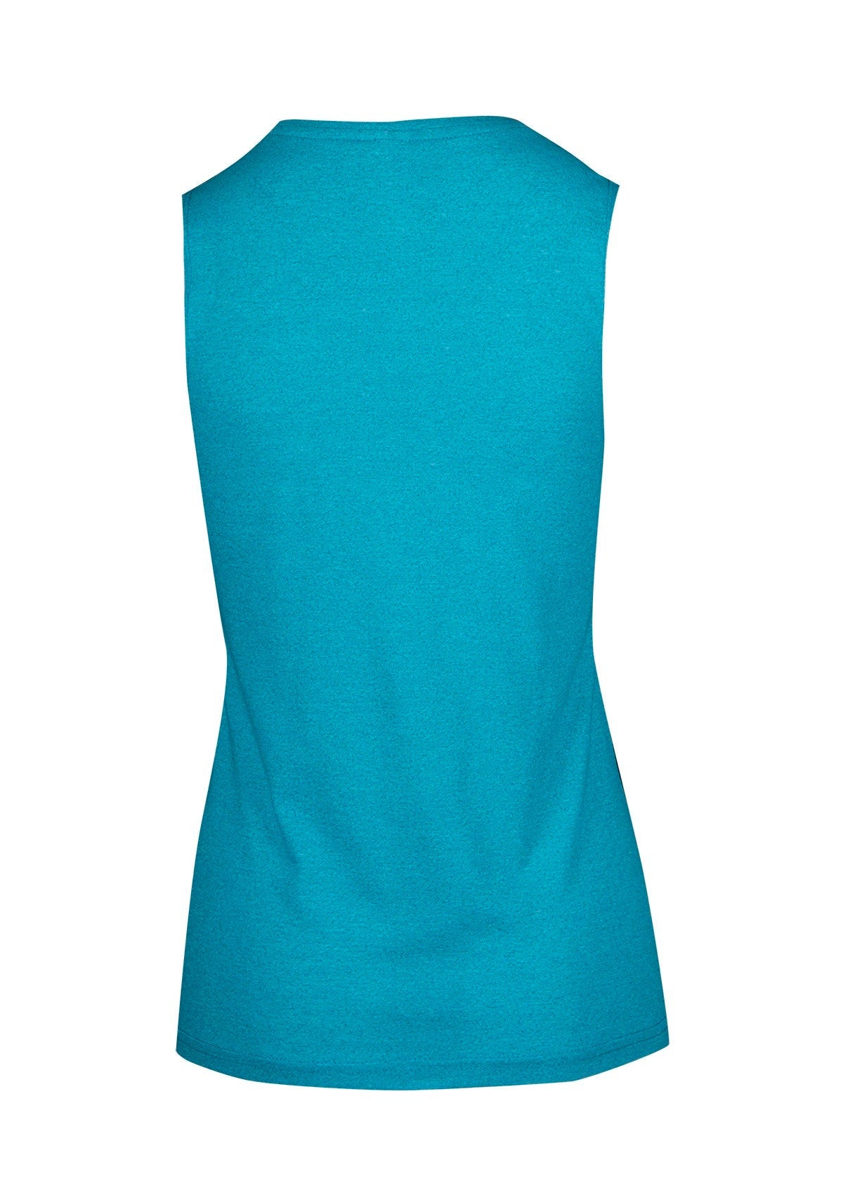 Womens Heather SLEEVELESS Tee - Greatness Range - Jade Heather - Back