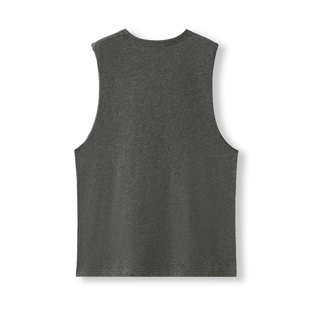 Men's / Unisex combed cotton tank - Dark Marl - Back