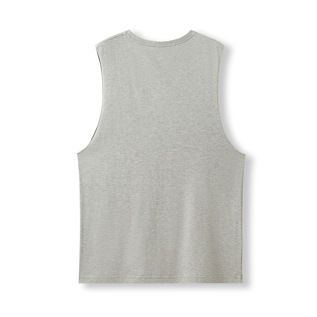 Men's / Unisex combed cotton tank - Grey Marl - Back