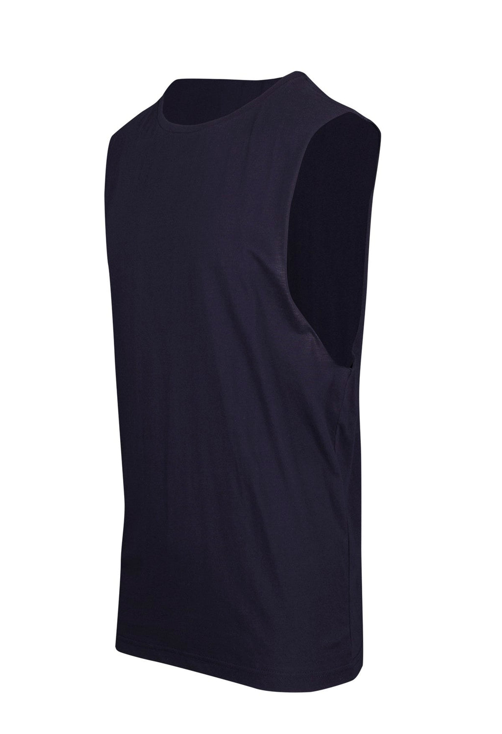 Men's / Unisex combed cotton tank - Navy Blue - Side