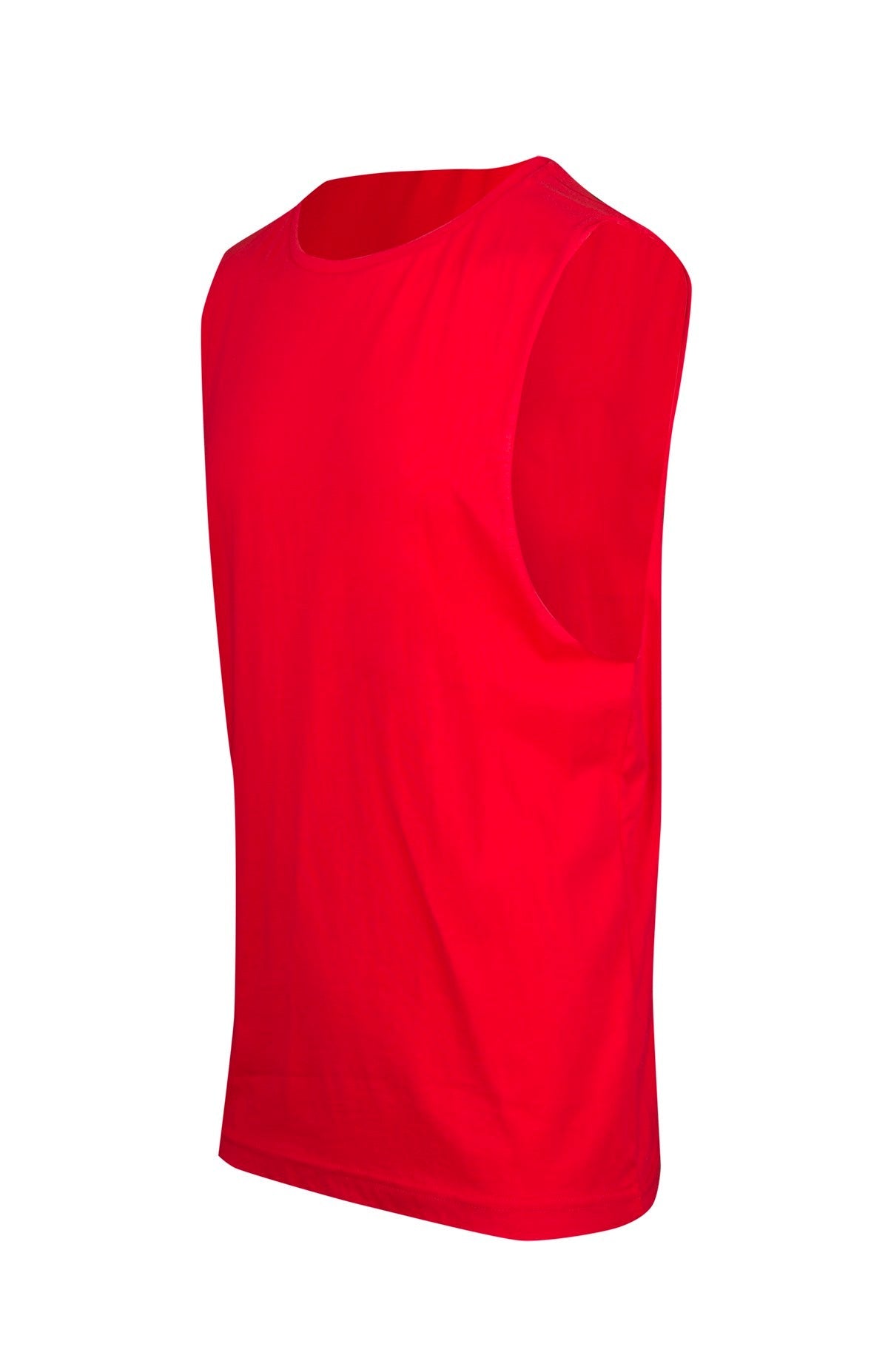 Men's / Unisex combed cotton tank - Red - Side