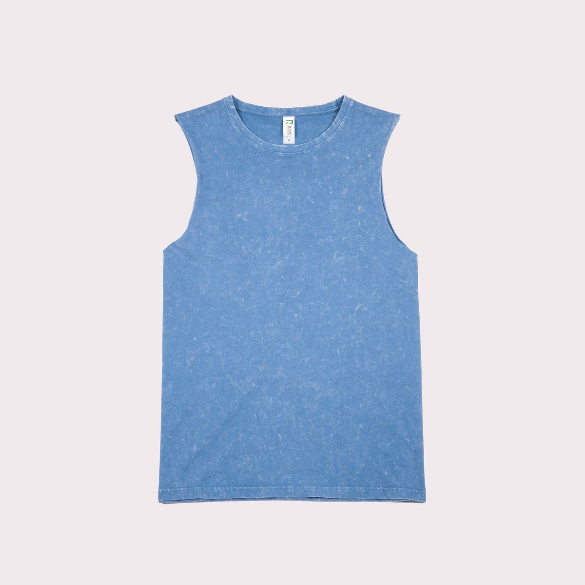 Womens' Stone Washed Tank - Blue - Front