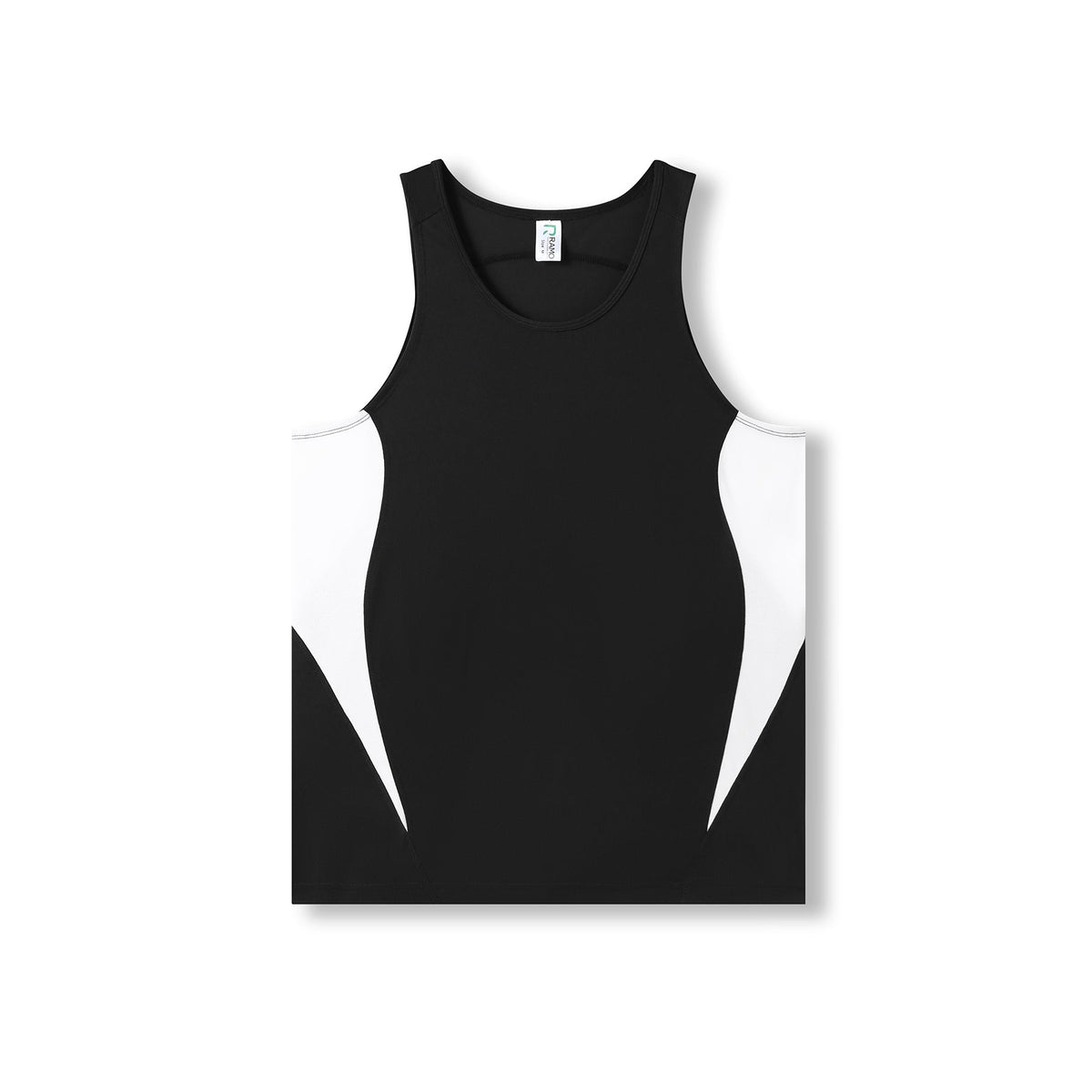 Mens Accelerator Cool Dry Singlet - Black/White - Front
