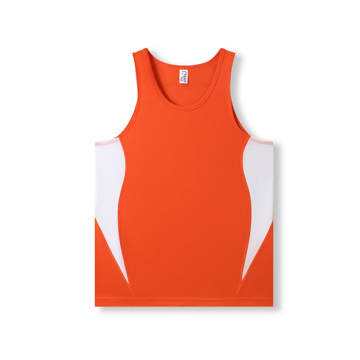 Mens Accelerator Cool Dry Singlet - Orange/White - Front