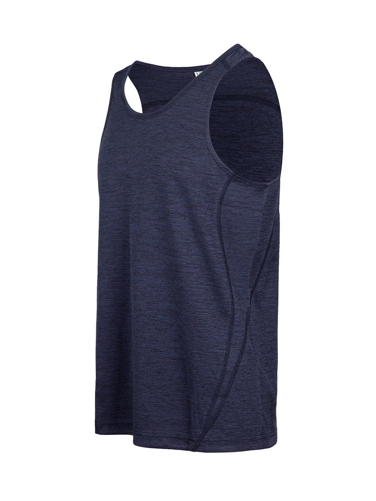 Men's Challenger 100% polyester Singlet - Navy Marl - Side