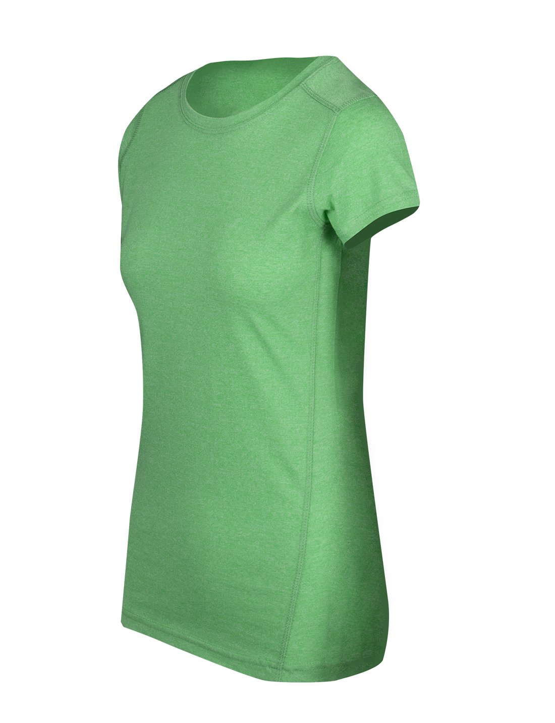 Womens Greatness Athletic T-shirt - Emerald Green Heather - Side