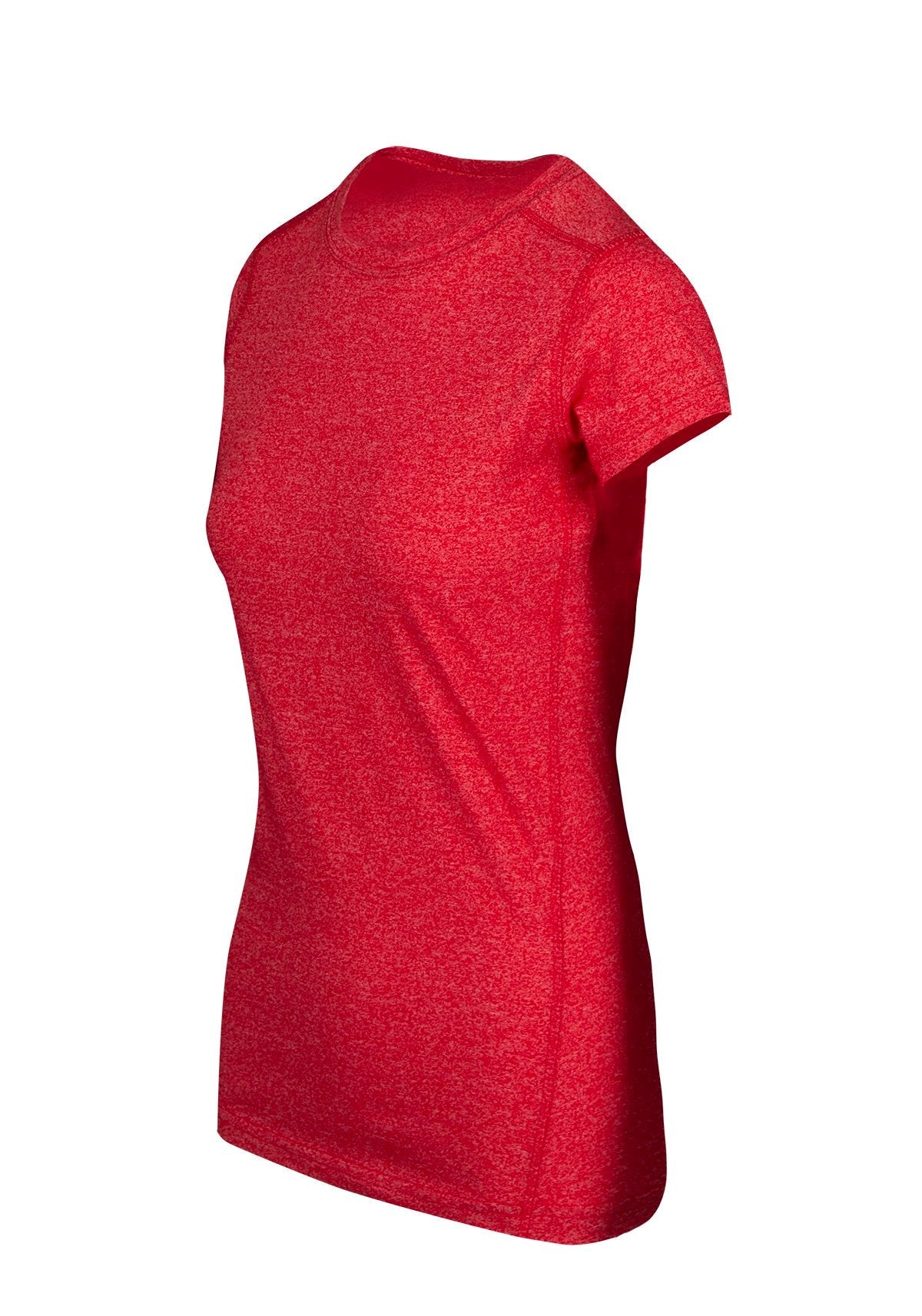 Womens Greatness Athletic T-shirt - Red Heather - Side