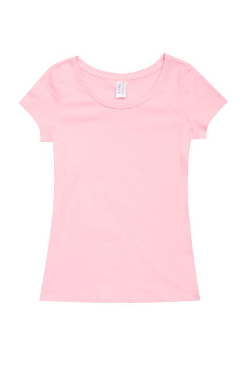 Womens Cotton/Spandex T-shirt - New Pink - Front