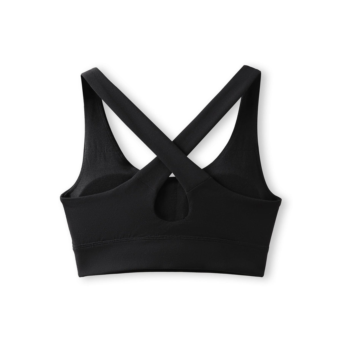 220gsm High Rise Women's self-bra / 4-way stretch top - Black - Back