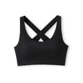 220gsm High Rise Women's self-bra / 4-way stretch top - Black - Front