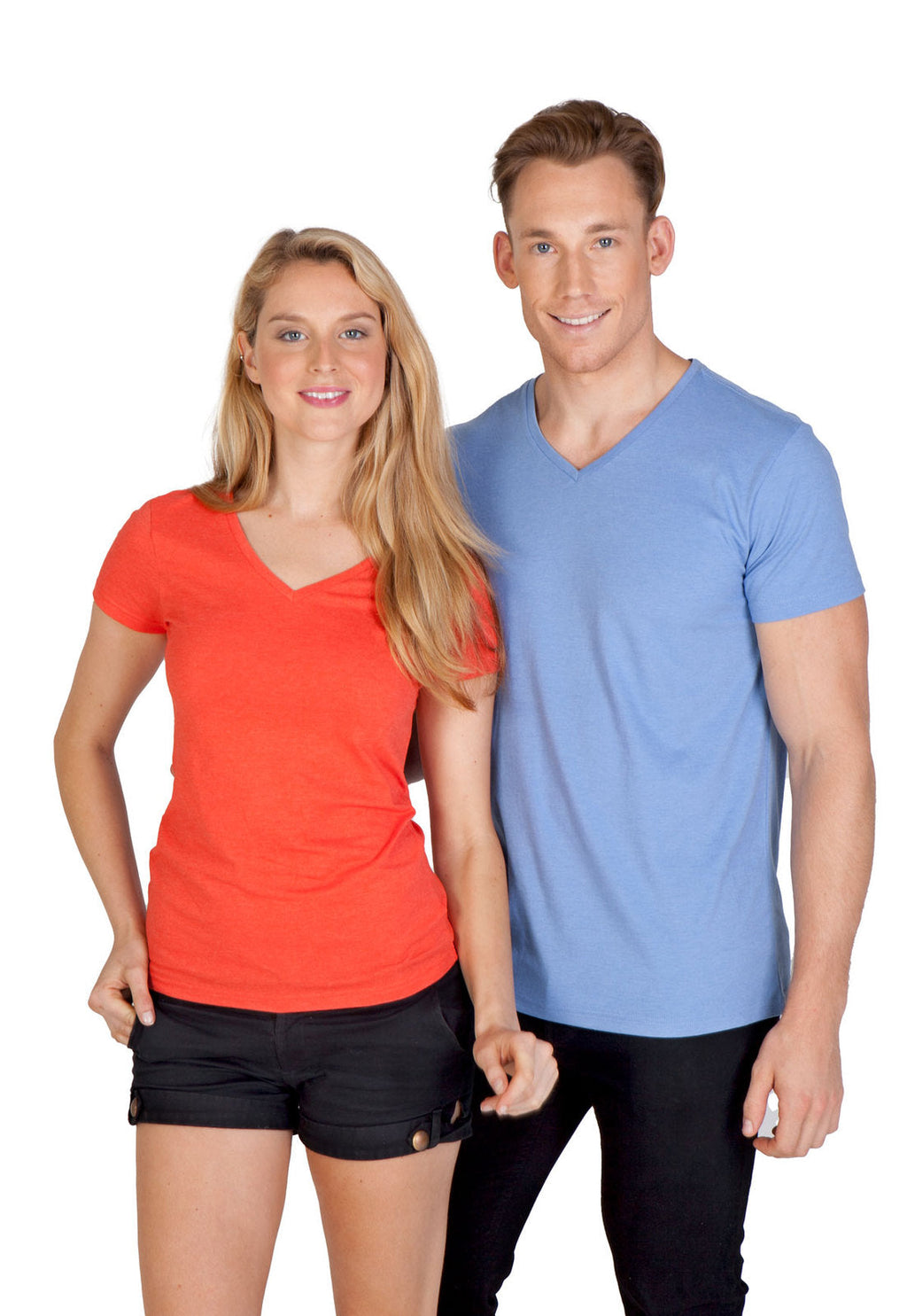Womens Marl V-neck T-shirt - view
