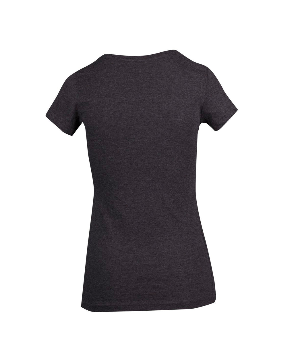 Womens Marl V-neck T-shirt - Dark Marl - Back