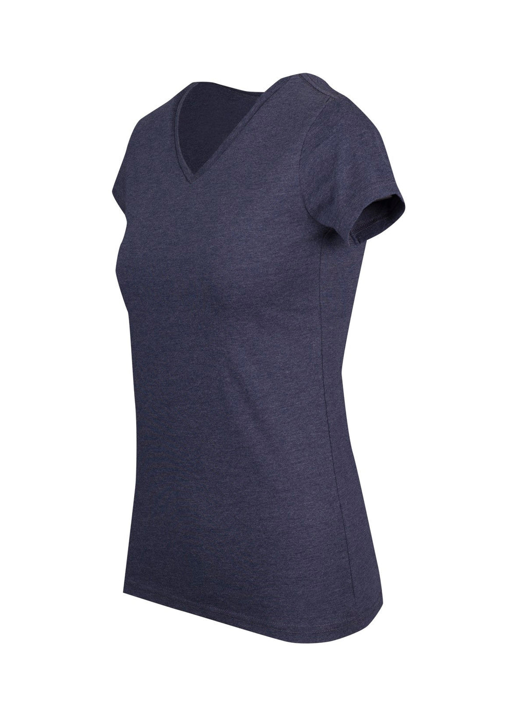 Womens Marl V-neck T-shirt - Navy Marl - Side
