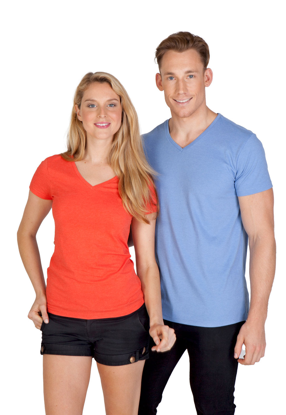 Mens Marl V-neck T-shirt - view