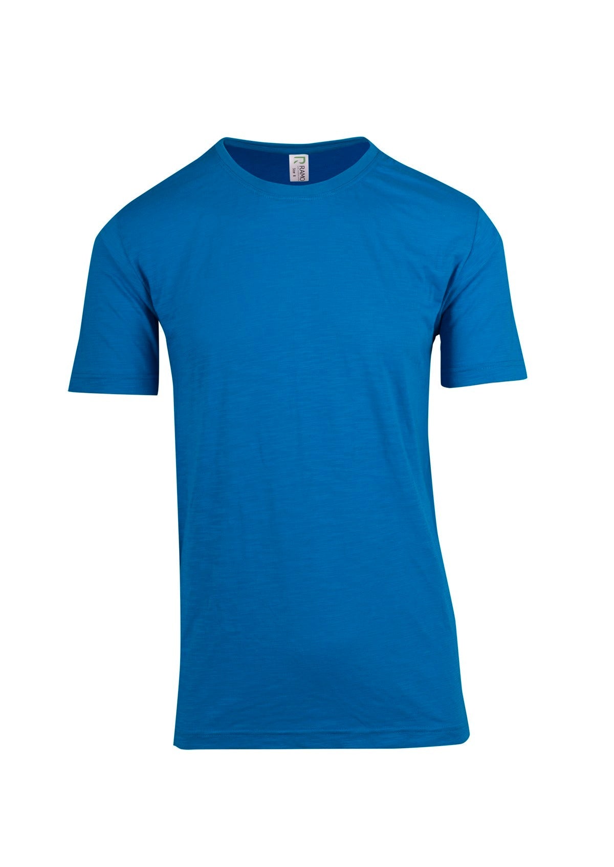 Men's / Unisex Raw Cotton Wave T-shirt - Azure - Front