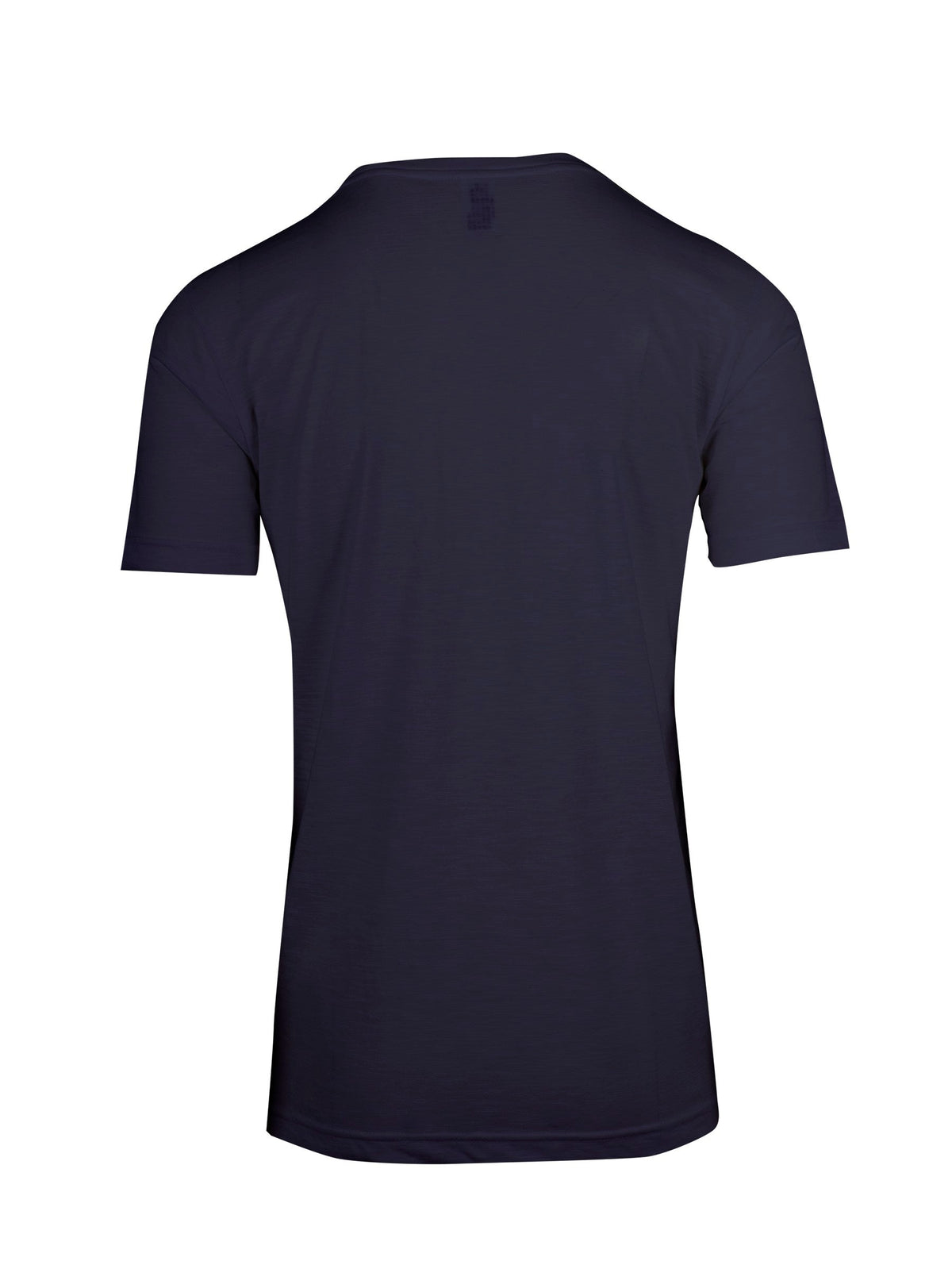 Men's / Unisex Raw Cotton Wave T-shirt - Navy Blue - Back