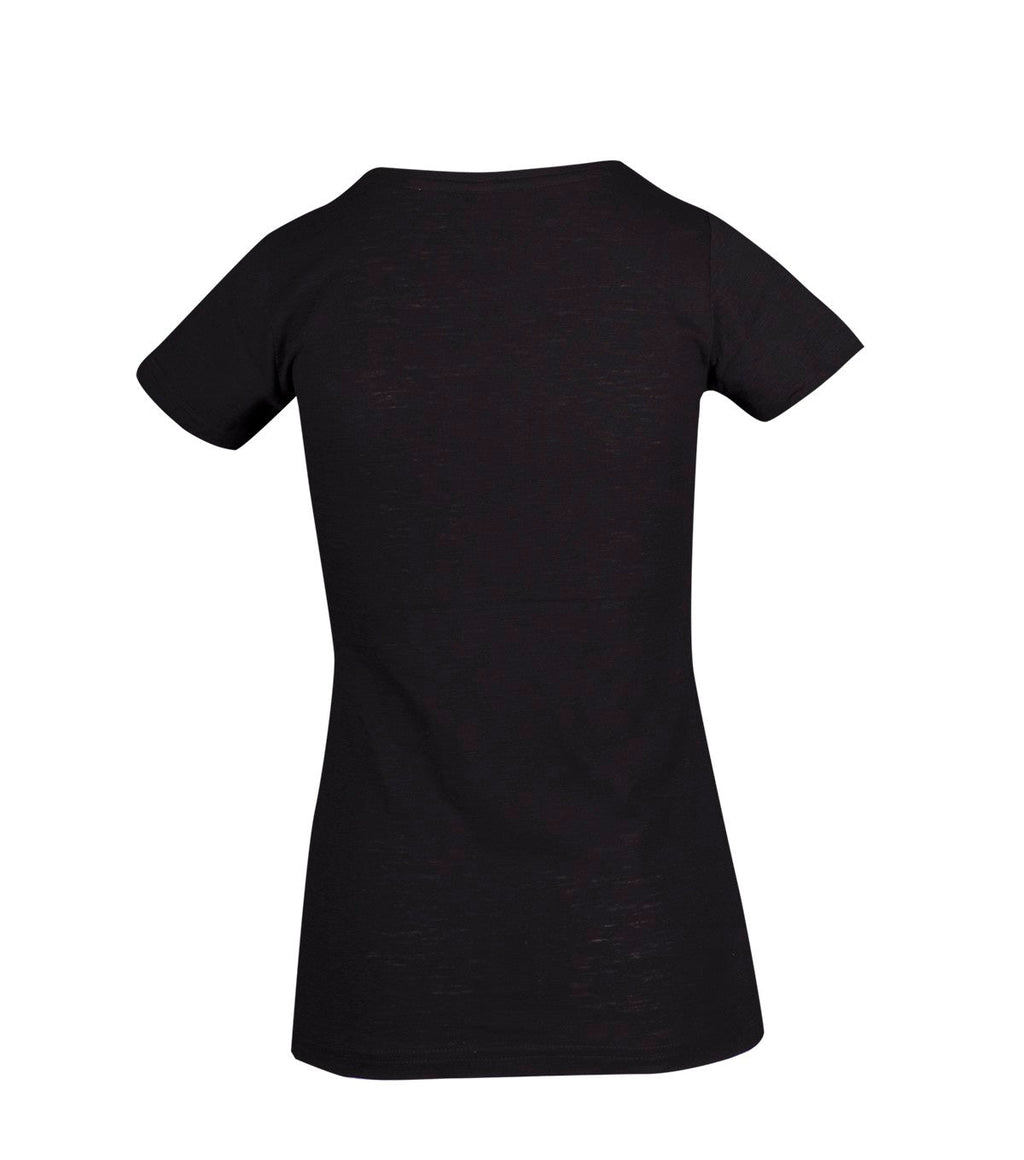 Women's Raw Cotton Wave T-shirt - Black - Back