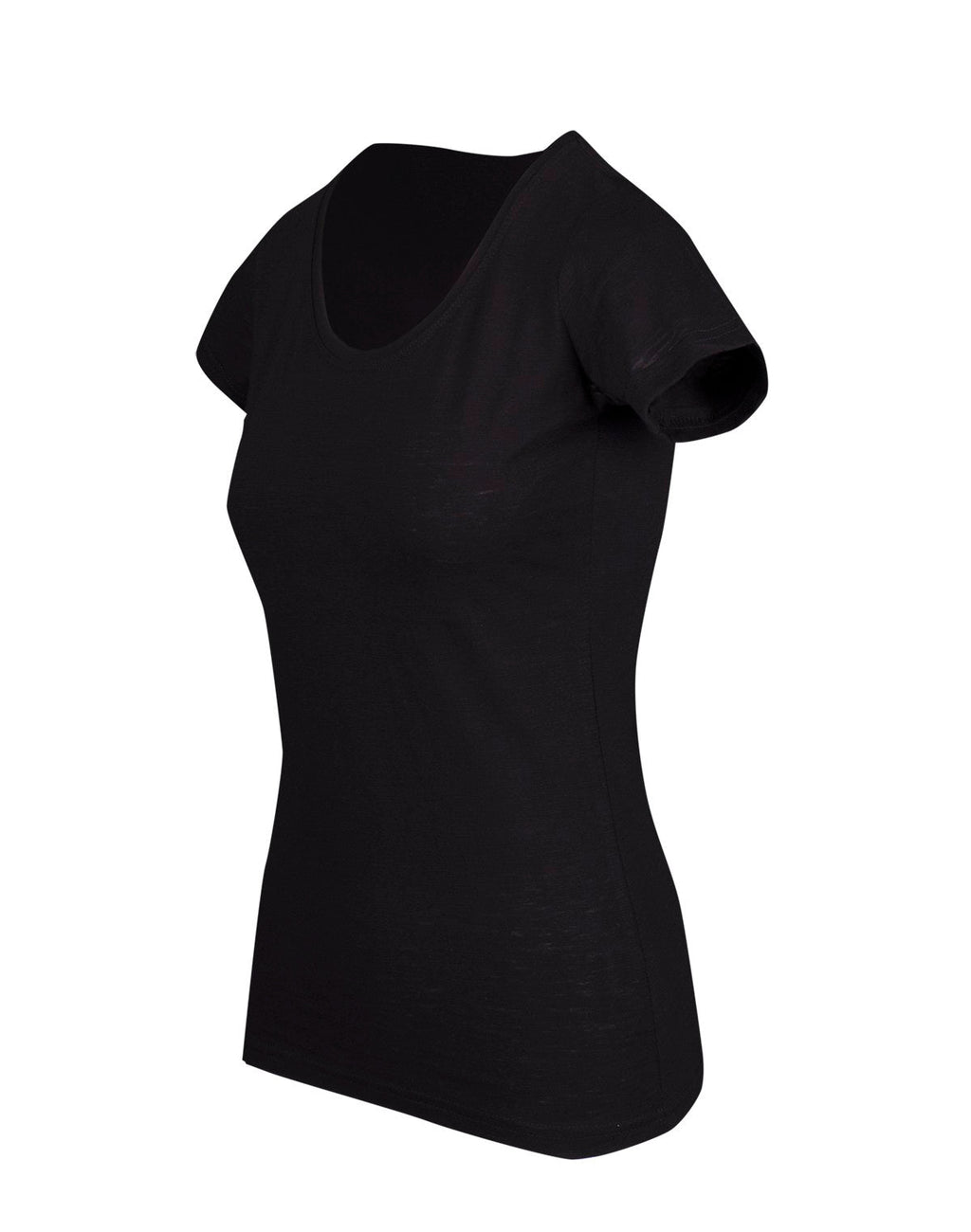 Women's Raw Cotton Wave T-shirt - Black - Side