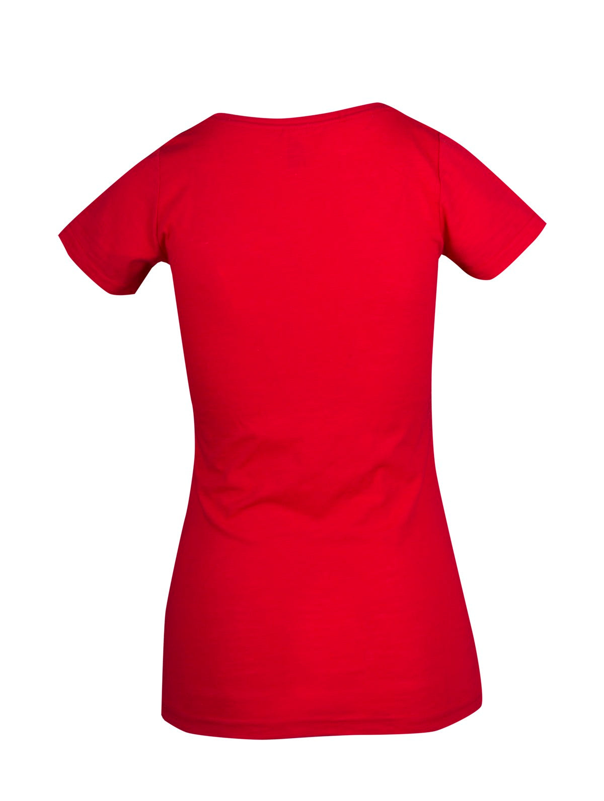 Women's Raw Cotton Wave T-shirt - Red - Back