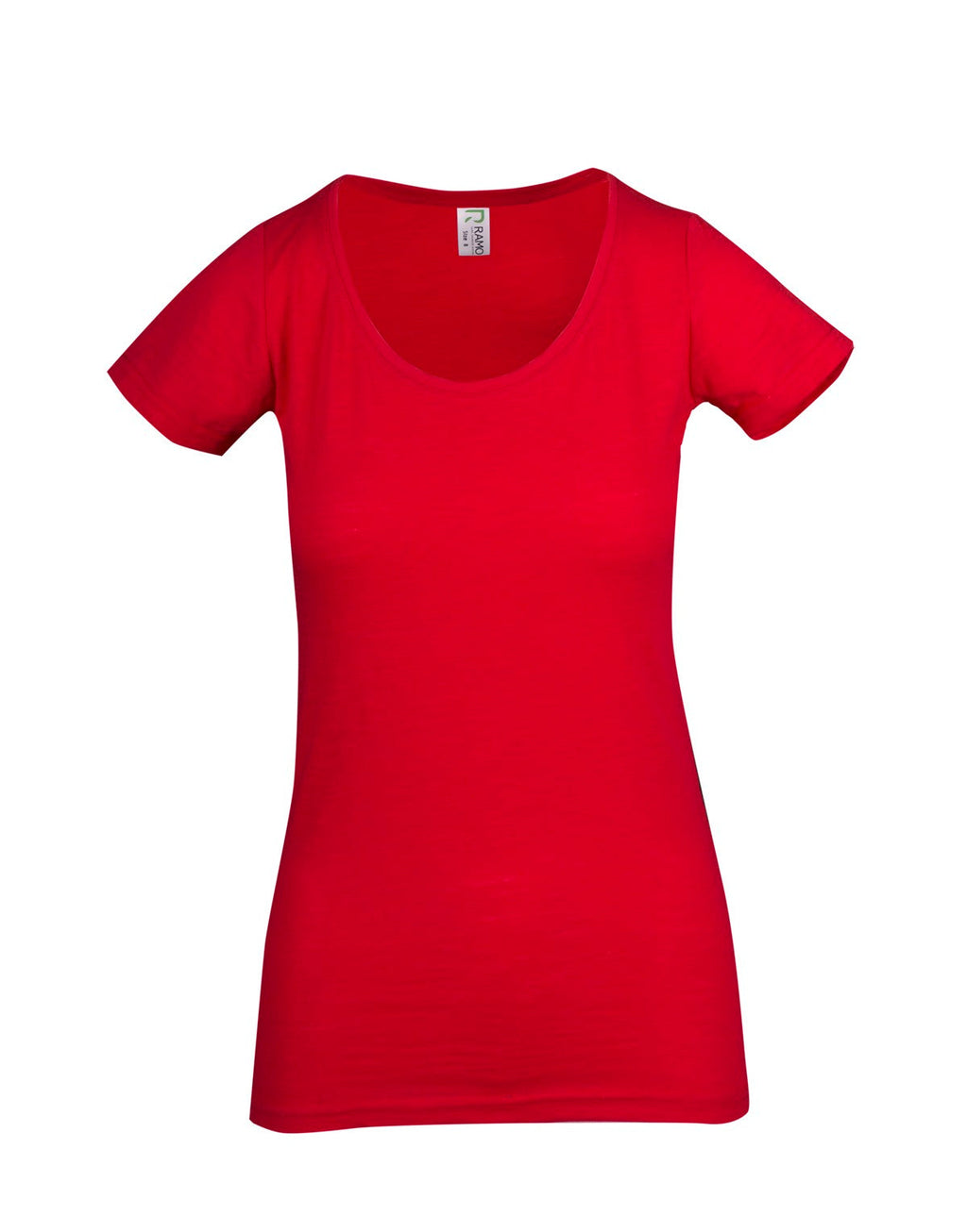 Women's Raw Cotton Wave T-shirt - Red - Front