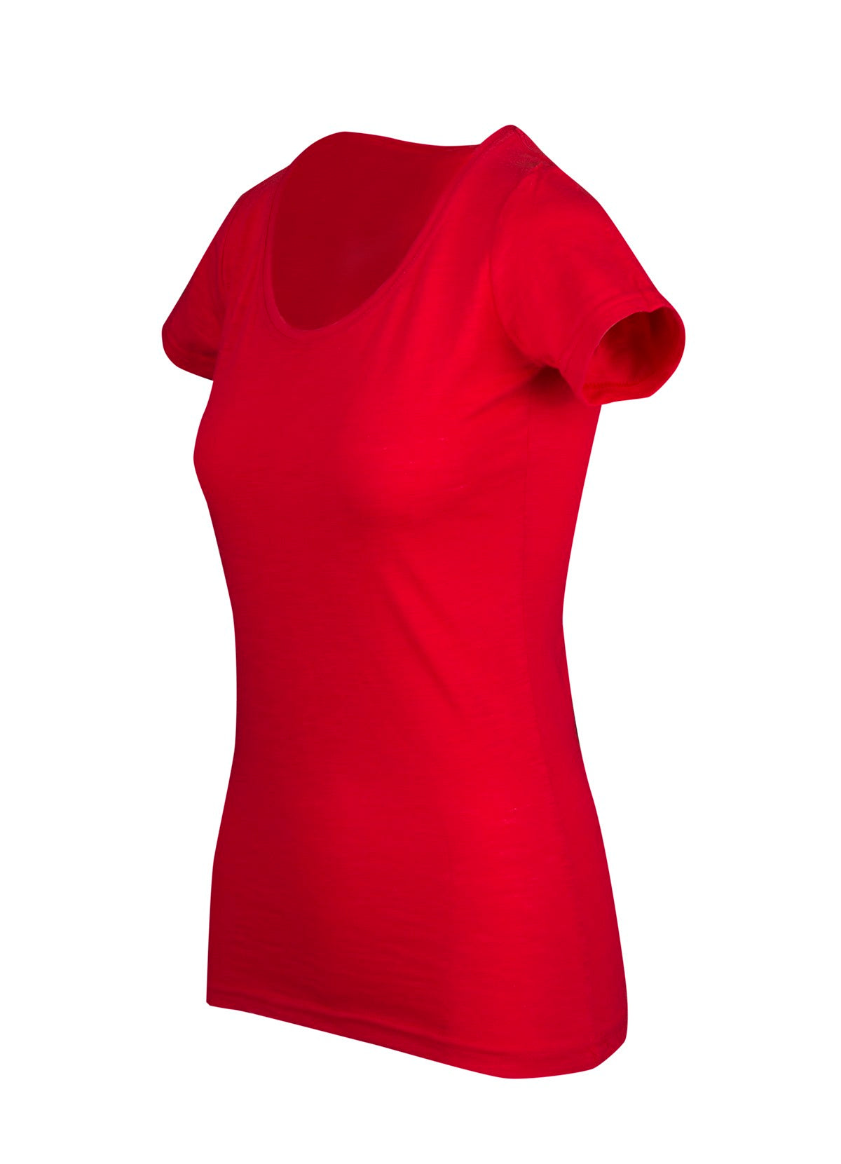 Women's Raw Cotton Wave T-shirt - Red - Side
