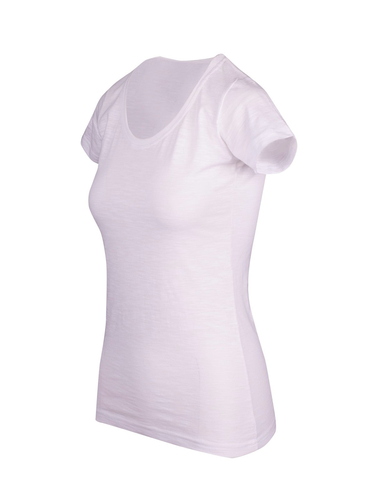 Women's Raw Cotton Wave T-shirt - White - Side