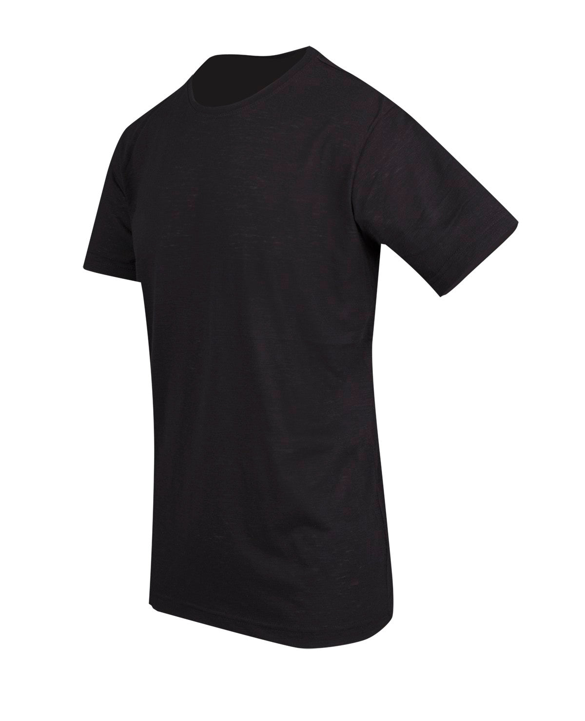 Men's  / Unisex Raw Cotton Wave  V Neck T-shirt - Black - Side