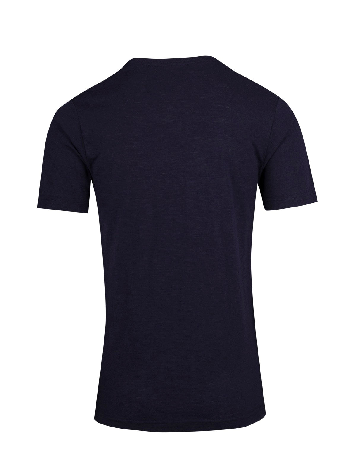 Men's  / Unisex Raw Cotton Wave  V Neck T-shirt - Navy Blue - Back