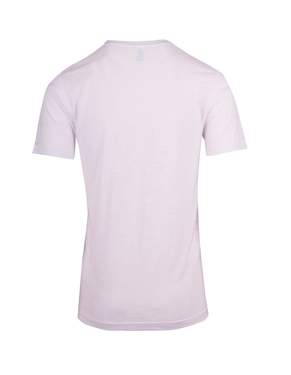 Men's  / Unisex Raw Cotton Wave  V Neck T-shirt - White - Back