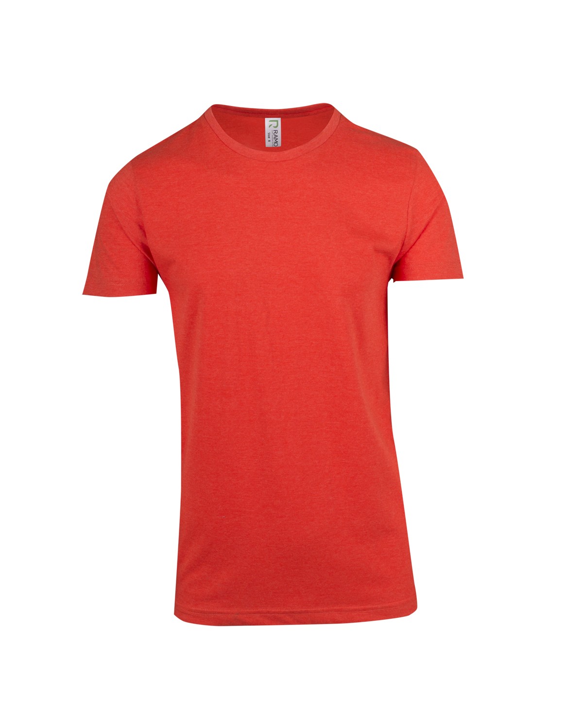 Men's / Unisex Marl Crew Neck T-shirt - Coral Red Marl - Front