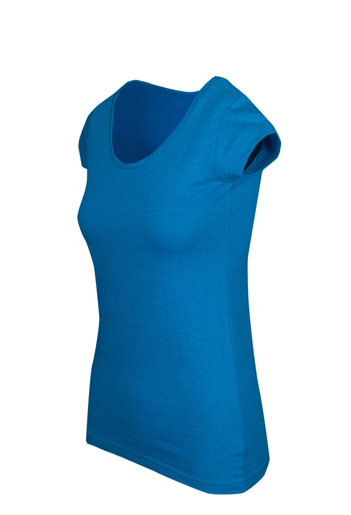 Womens Marl Scoop Neck T-shirt - Azure Marl - Side
