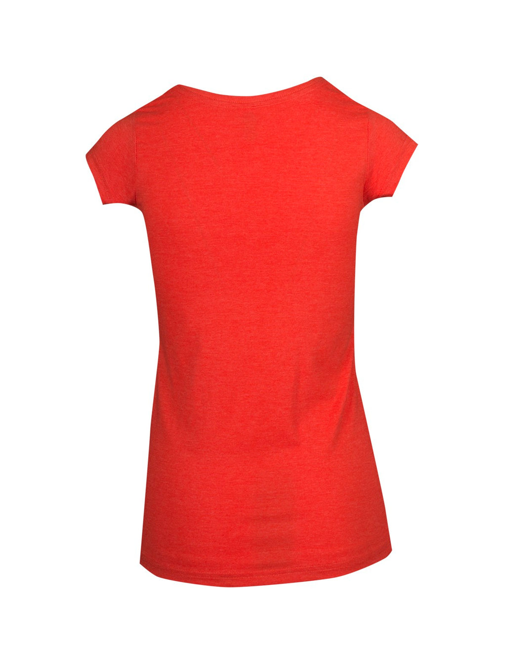 Womens Marl Scoop Neck T-shirt - Coral Red Marl - Back
