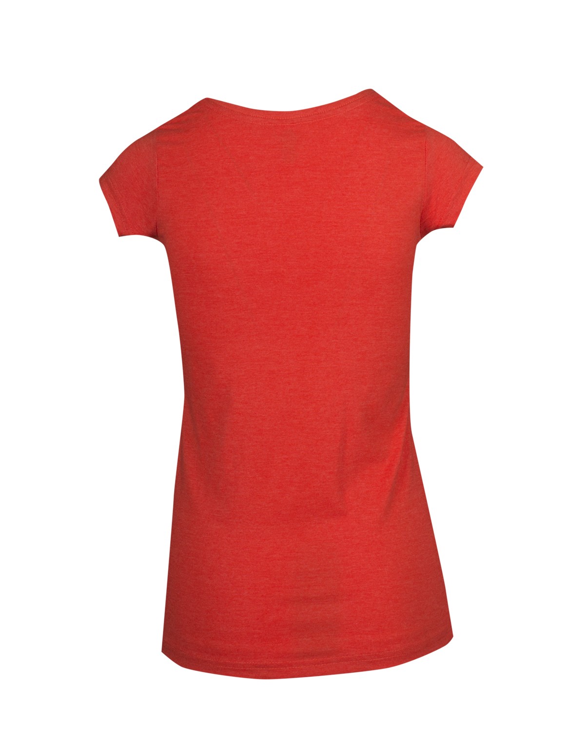 Womens Marl Scoop Neck T-shirt - Coral Red Marl - Back