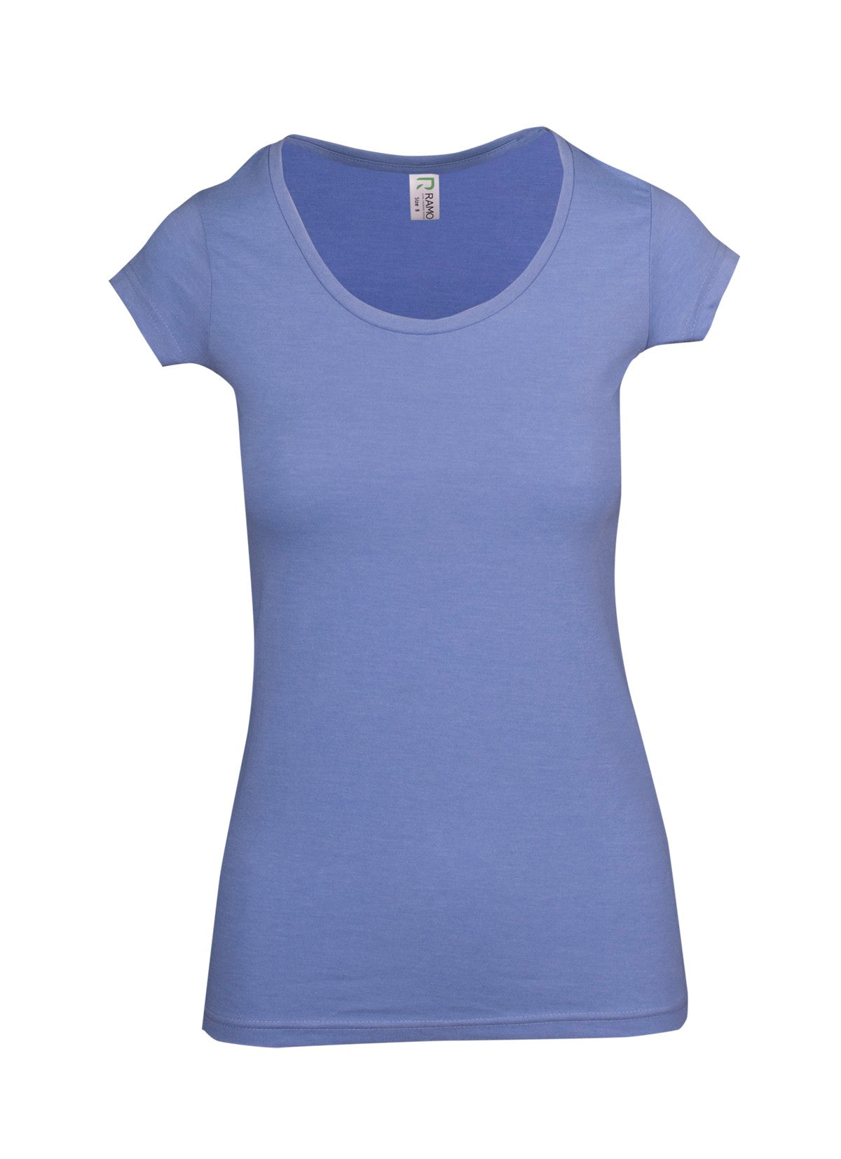 Womens Marl Scoop Neck T-shirt - Sky Marl - Front