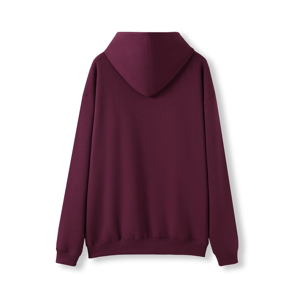 Mens Kangaroo Pocket Hoodies - Maroon - Back