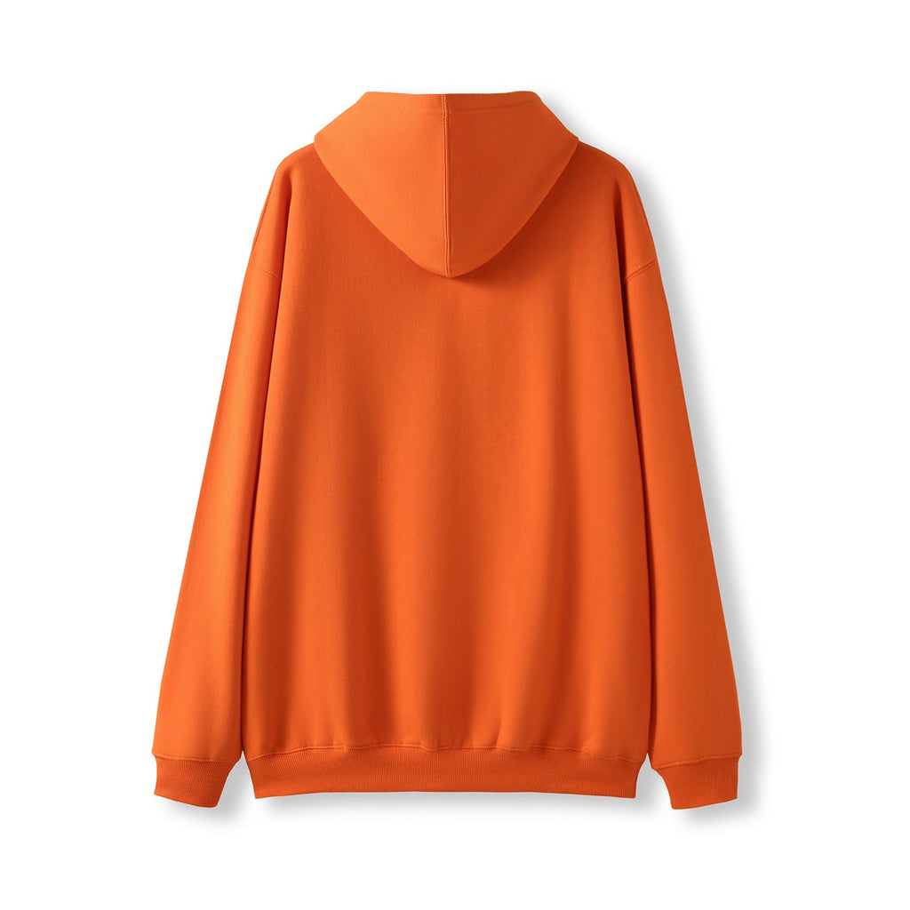 Mens Kangaroo Pocket Hoodies - Orange - Back