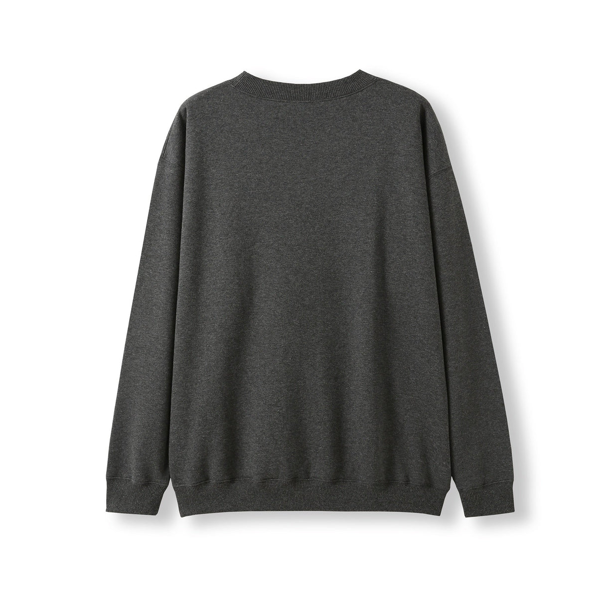 Adult Poly cotton fleece sloppy joe - Dark Marl - Back