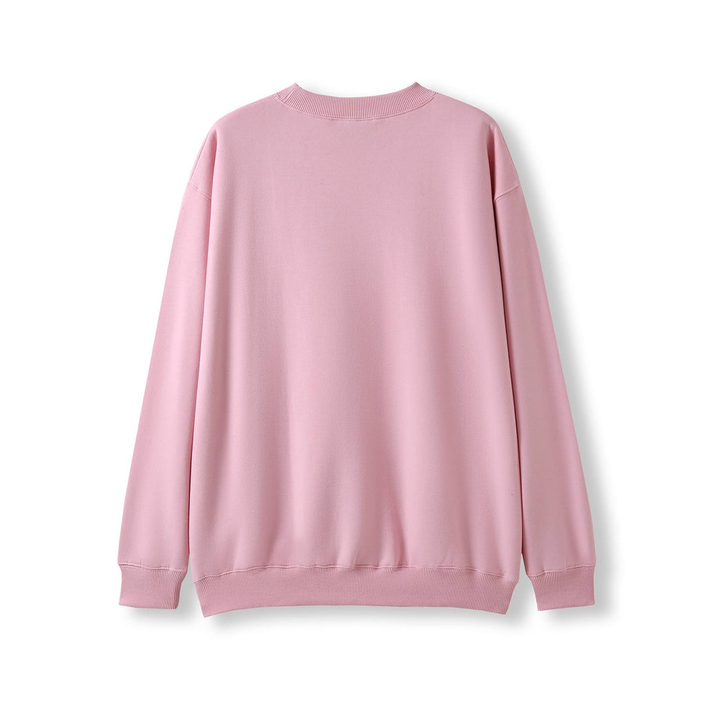 Adult Poly cotton fleece sloppy joe - Pink - Back