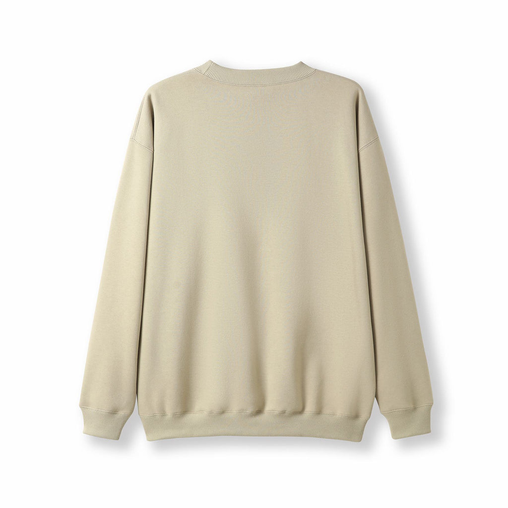 Adult Poly cotton fleece sloppy joe - Sand - Back