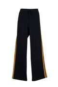 Womens Striped Track Pants - Black/Gold - Front