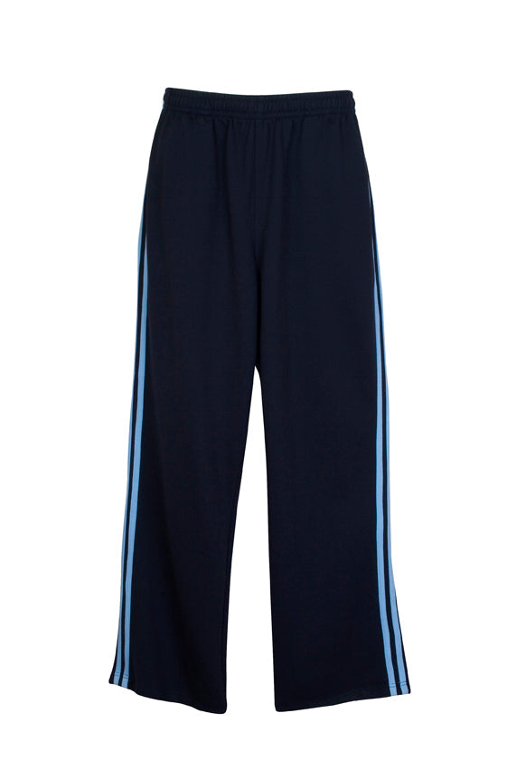 Mens Striped Track Pants - Navy/Sky Blue - Front