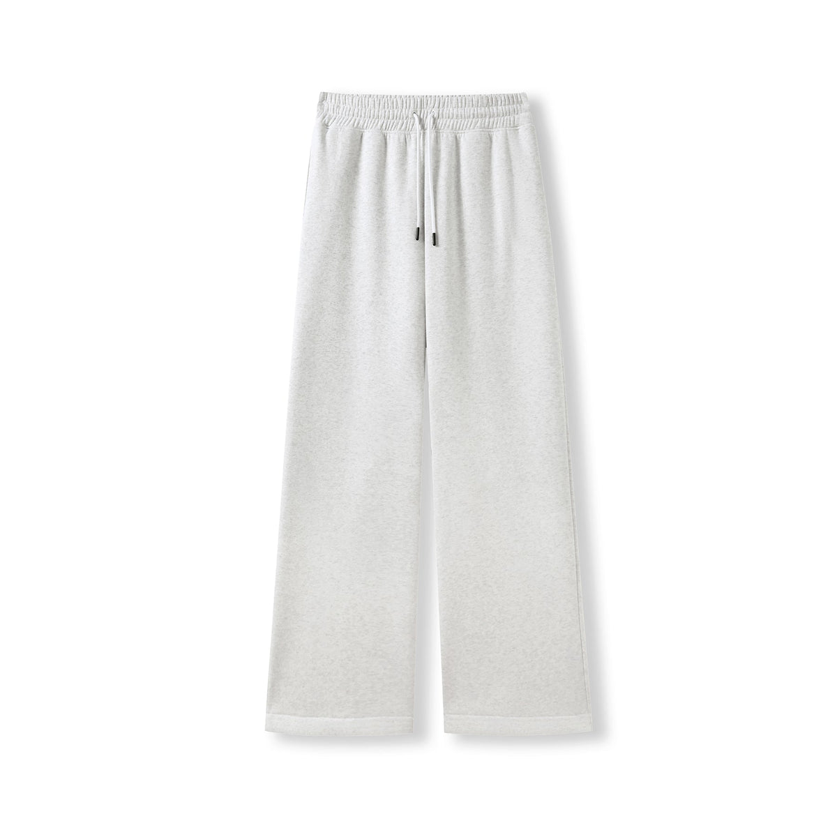 Unisex Wide leg fleece pants - Snow Marl - Front
