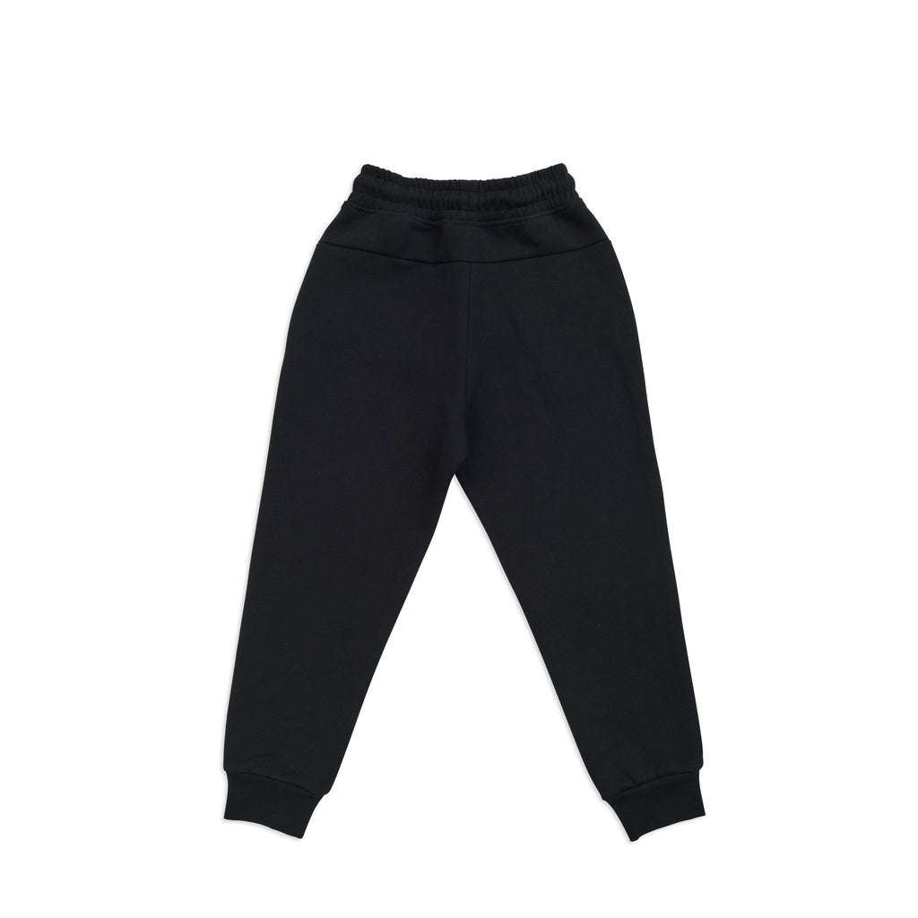 Kids's three layer Cotton Sandwich Pants - Black - Back
