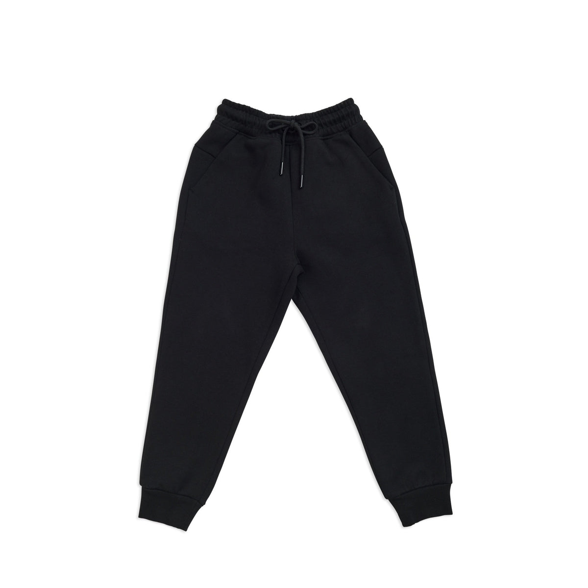 Kids's three layer Cotton Sandwich Pants - Black - Front